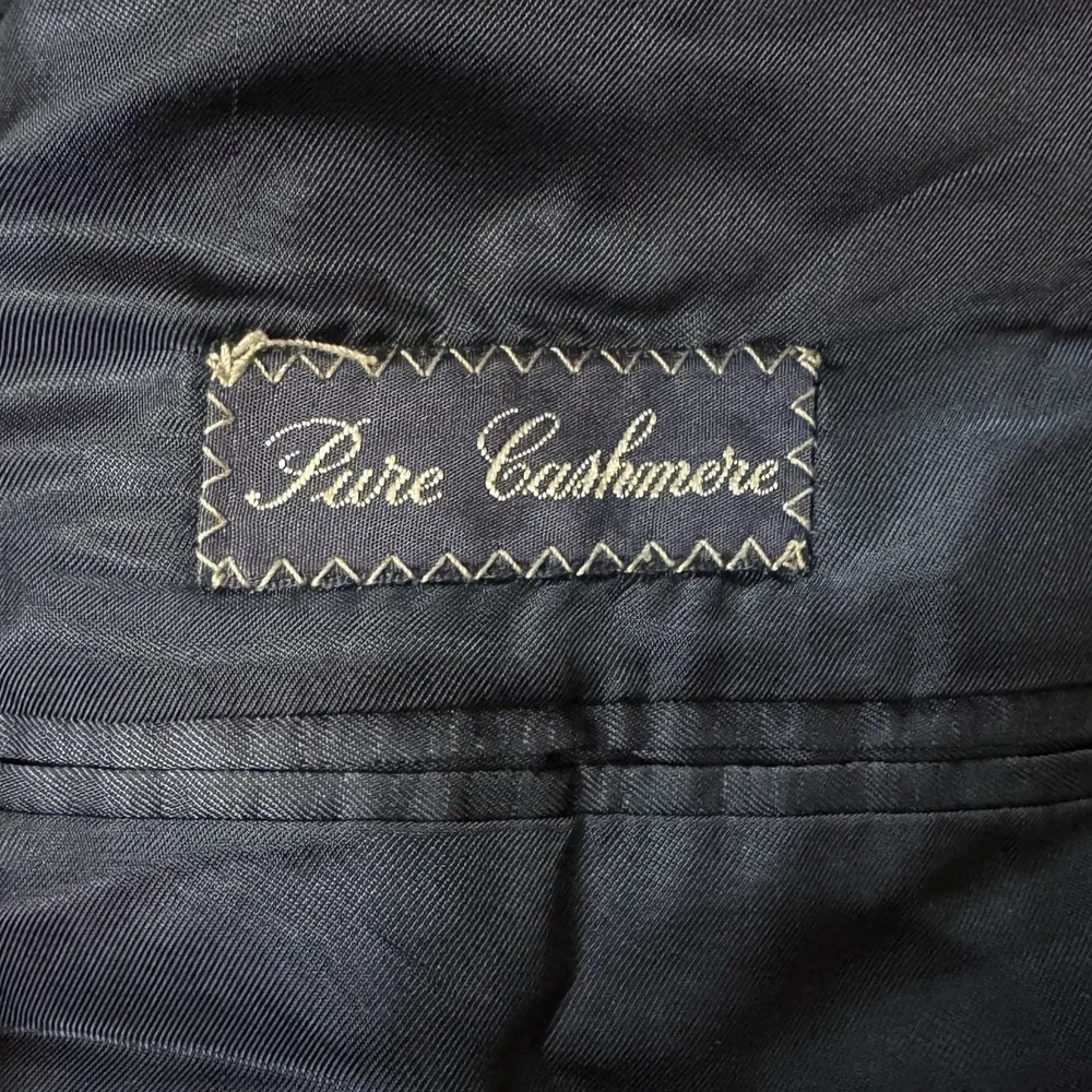 Ermenegildo Zegna Men Pure Cashmere Solid Black Blazer‎ Missing Size Tag Vintage